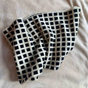 J. Crew Factory Black and Cream Infinity Scarf